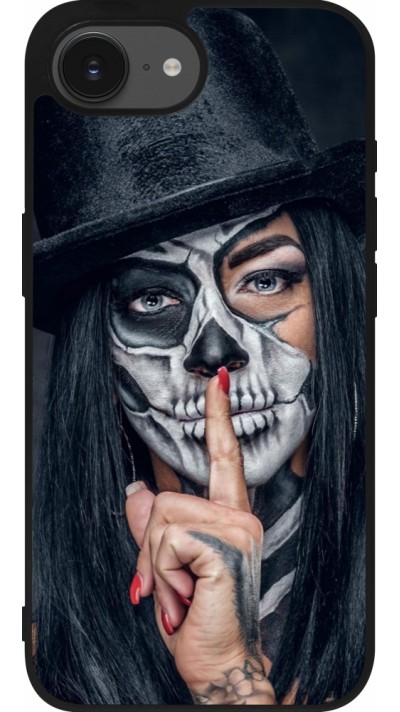 Coque iPhone 17e / 16e - Silicone rigide noir Halloween 18 19