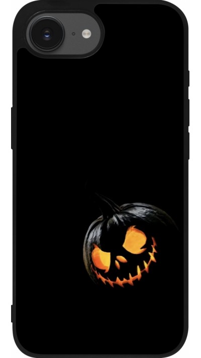 Coque iPhone 17e / 16e - Silicone rigide noir Halloween 2023 discreet pumpkin
