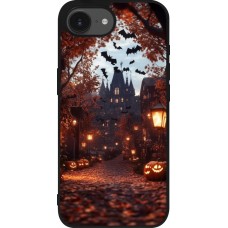 iPhone 16e Case Hülle - Silikon schwarz Halloween 2025 Haunted house