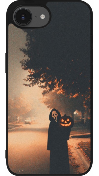 Coque iPhone 17e / 16e - Silicone rigide noir Halloween 2025 Scream