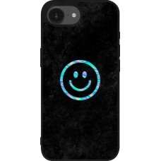 iPhone 16e Case Hülle - Silikon schwarz Happy smiley irisirt