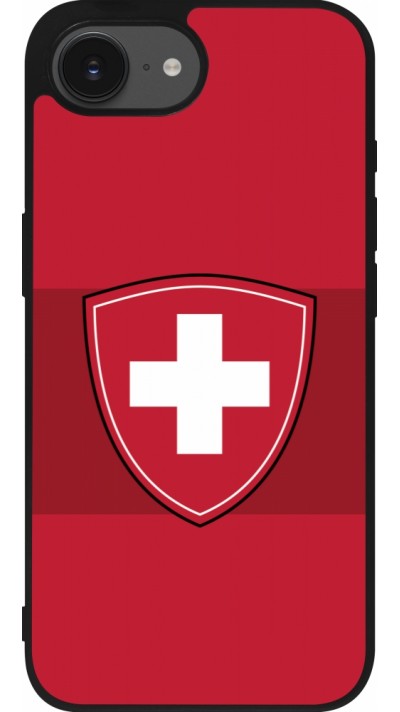 Coque iPhone 17e / 16e - Silicone rigide noir Hockey World Championship Ecusson Suisse