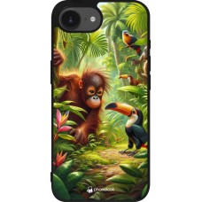iPhone 16e Case Hülle - Silikon schwarz Tropischer Dschungel Tayrona