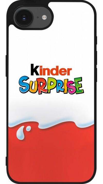 Coque iPhone 16e - Silicone rigide noir Kinder Surprise