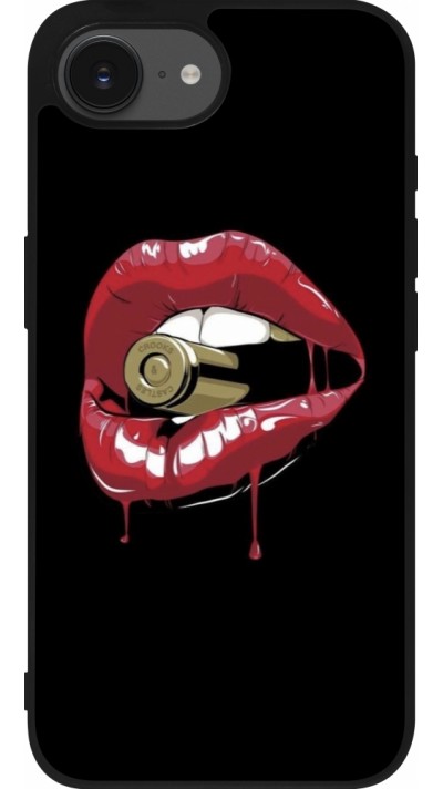 Coque iPhone 17e / 16e - Silicone rigide noir Lips bullet