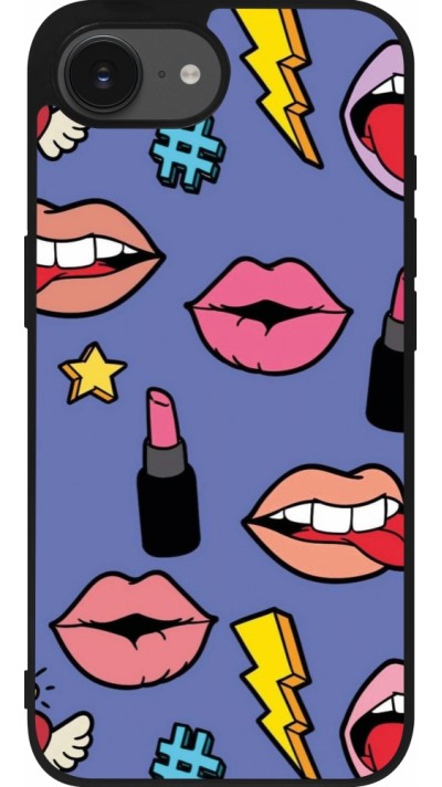 Coque iPhone 17e / 16e - Silicone rigide noir Lips and lipgloss