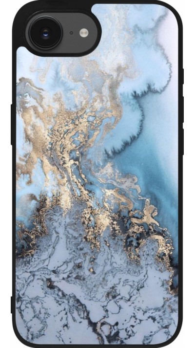 Coque iPhone 17e / 16e - Silicone rigide noir Marble 04