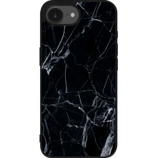 Coque iPhone 17e / 16e - Silicone rigide noir Marble Black 01