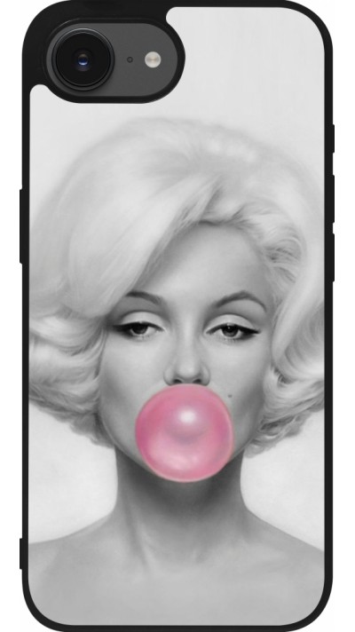 Coque iPhone 17e / 16e - Silicone rigide noir Marilyn Bubble