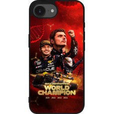 Coque iPhone 17e / 16e - Silicone rigide noir Max Verstappen Champion 2023