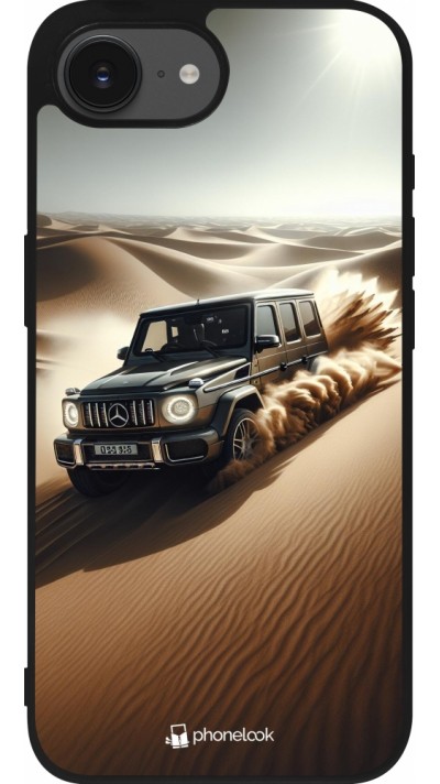 Coque iPhone 17e / 16e - Silicone rigide noir Mercedes G Drift Desert