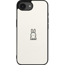Coque iPhone 17e / 16e - Silicone rigide noir Minimal bunny cutie