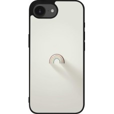 Coque iPhone 17e / 16e - Silicone rigide noir Mini Rainbow Minimal