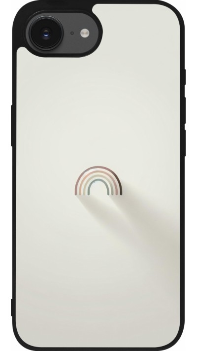 Coque iPhone 17e / 16e - Silicone rigide noir Mini Rainbow Minimal