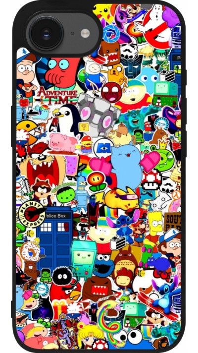 Coque iPhone 17e / 16e - Silicone rigide noir Mixed cartoons
