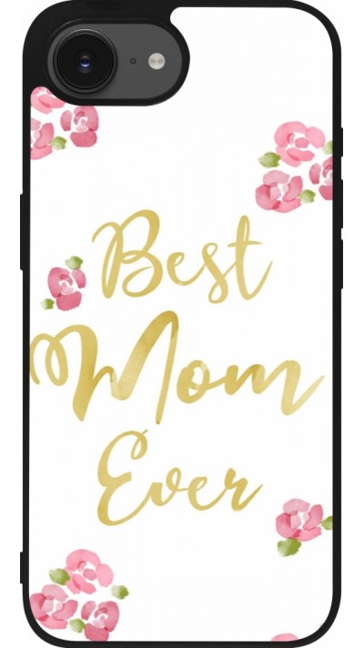 Coque iPhone 17e / 16e - Silicone rigide noir Mom 2024 best Mom ever