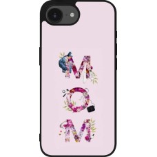 Coque iPhone 17e / 16e - Silicone rigide noir Mom 2024 girly mom