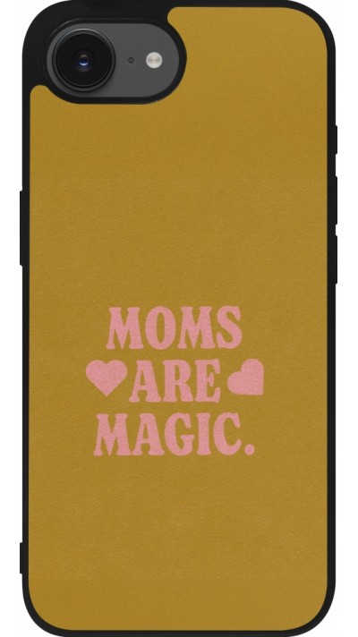 Coque iPhone 17e / 16e - Silicone rigide noir Mom 2026 Are Magic