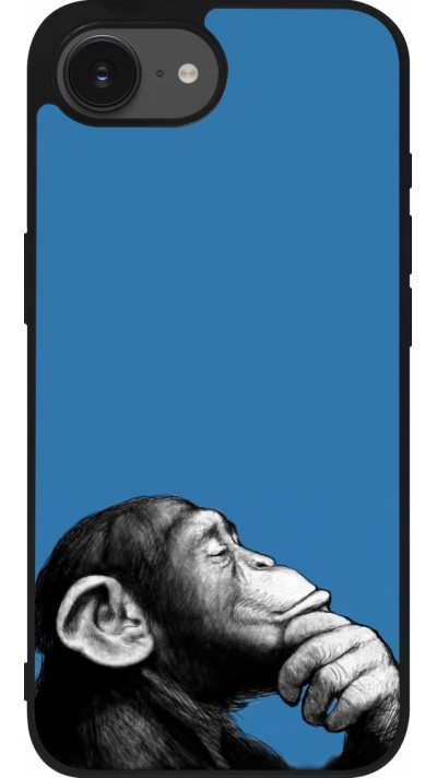 Coque iPhone 17e / 16e - Silicone rigide noir Monkey Pop Art
