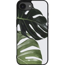 Coque iPhone 17e / 16e - Silicone rigide noir Monstera Plant