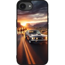 Coque iPhone 17e / 16e - Silicone rigide noir Mustang 69 Grand Canyon