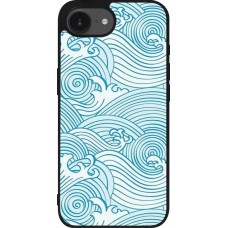 iPhone 16e Case Hülle - Silikon schwarz Ocean Waves