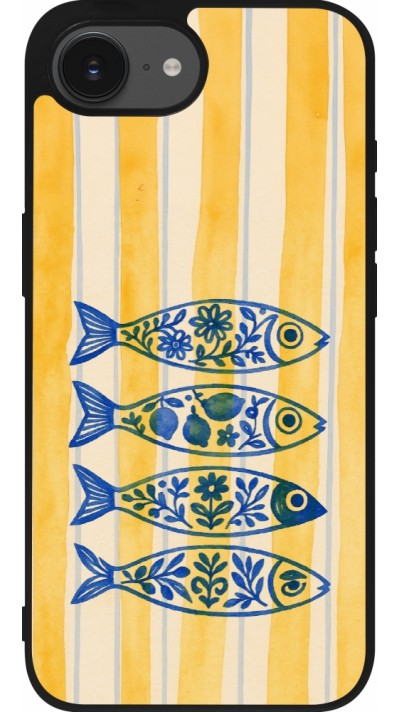 Coque iPhone 17e / 16e - Silicone rigide noir Portuguese fish 2026