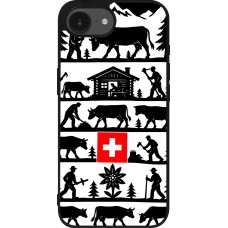 Coque iPhone 16e - Silicone rigide noir Poya Suisse 1