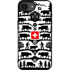 Coque iPhone 16e - Silicone rigide noir Poya Suisse 3