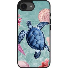 Coque iPhone 17e / 16e - Silicone rigide noir Preppy Turtle