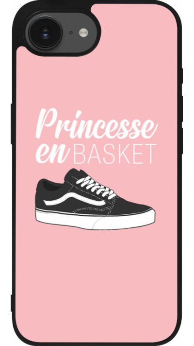 Coque iPhone 16e - Silicone rigide noir princesse en basket
