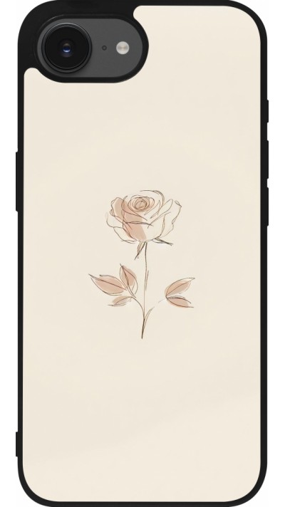 Coque iPhone 16e - Silicone rigide noir Sable Rose Minimaliste