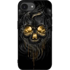 Coque iPhone 16e - Silicone rigide noir Skull 02