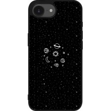 Coque iPhone 16e - Silicone rigide noir Space Doodle