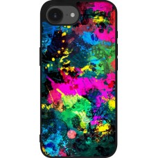 Coque iPhone 17e / 16e - Silicone rigide noir Splash paint