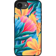 Coque iPhone 17e / 16e - Silicone rigide noir Spring 23 colorful flowers