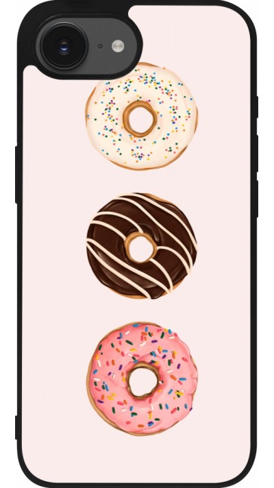 Coque iPhone 16e - Silicone rigide noir Spring 23 donuts