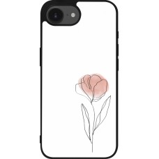 Coque iPhone 17e / 16e - Silicone rigide noir Spring 23 minimalist flower