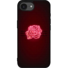 Coque iPhone 17e / 16e - Silicone rigide noir Spring 23 neon rose