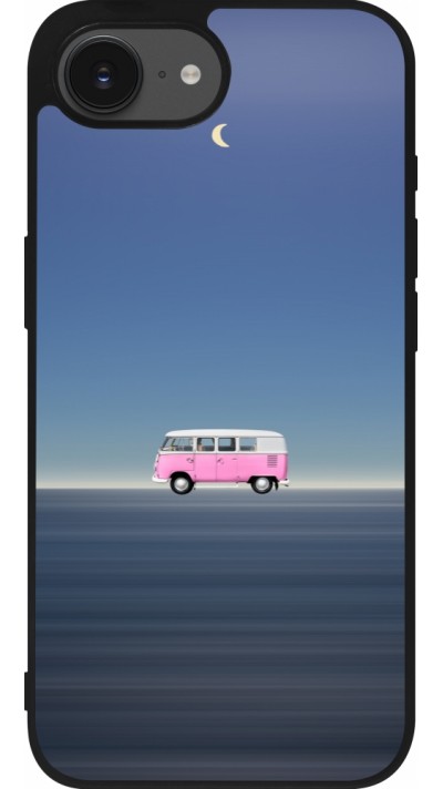 Coque iPhone 16e - Silicone rigide noir Spring 23 pink bus
