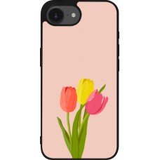 Coque iPhone 17e / 16e - Silicone rigide noir Spring 23 tulip trio