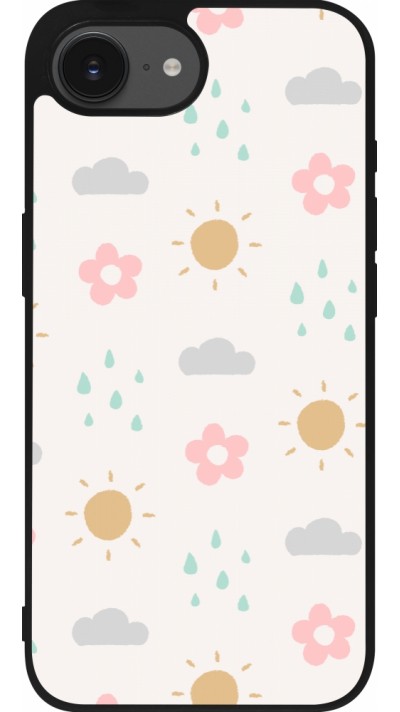 Coque iPhone 16e - Silicone rigide noir Spring 23 weather