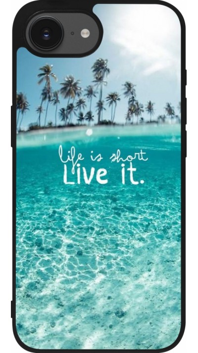 Coque iPhone 16e - Silicone rigide noir Summer 18 24