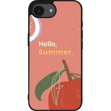Coque iPhone 16e - Silicone rigide noir Summer 2025 Hello summer