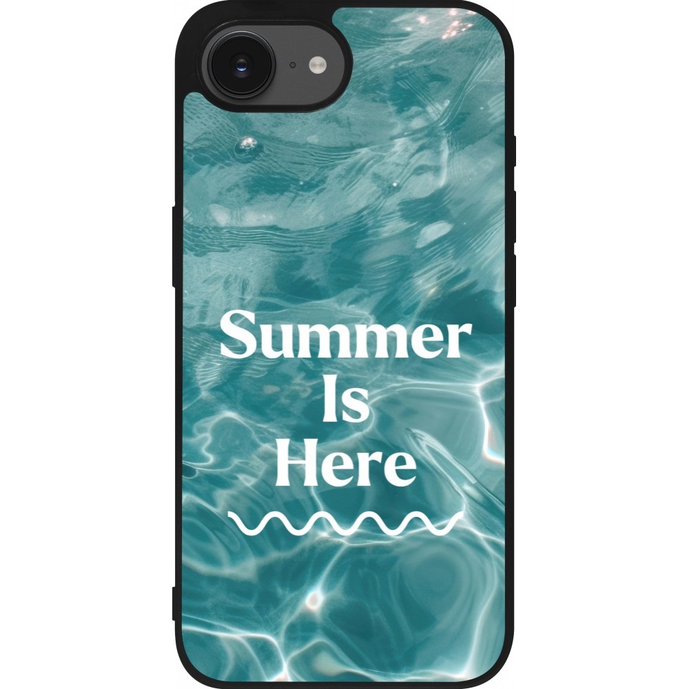 Coque iPhone 16e - Silicone rigide noir Summer 2025 Summer is here