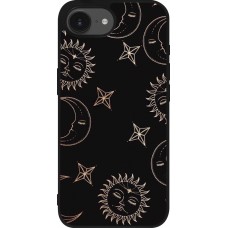 Coque iPhone 17e / 16e - Silicone rigide noir Suns and Moons