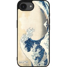 Coque iPhone 16e - Silicone rigide noir Tableau art - La Grande Vague de Kanagawa - Hokusai
