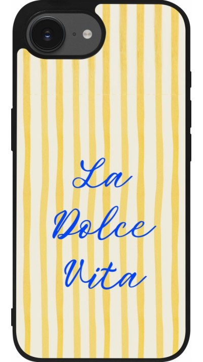 Coque iPhone 17e / 16e - Silicone rigide noir The good life 2026