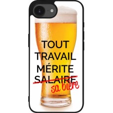 iPhone 16e Case Hülle - Silikon schwarz Tout travail mérite sa bière