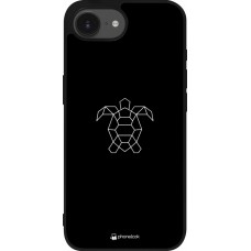 iPhone 16e Case Hülle - Silikon schwarz Turtles lines on black